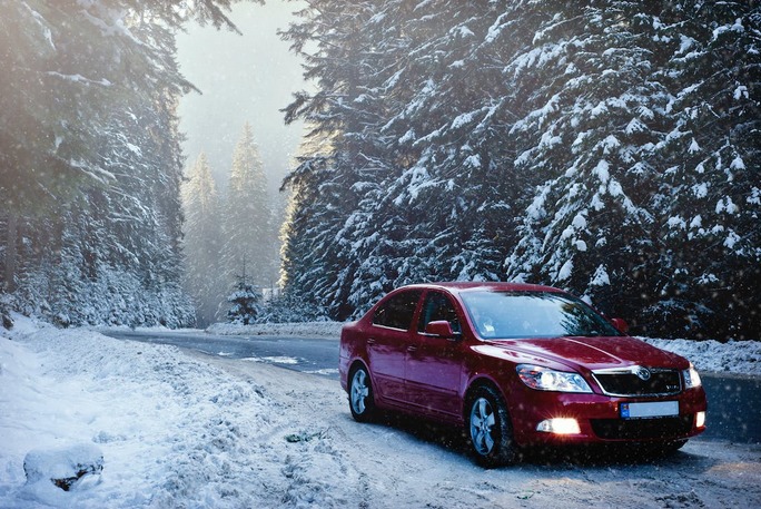 car in the winter